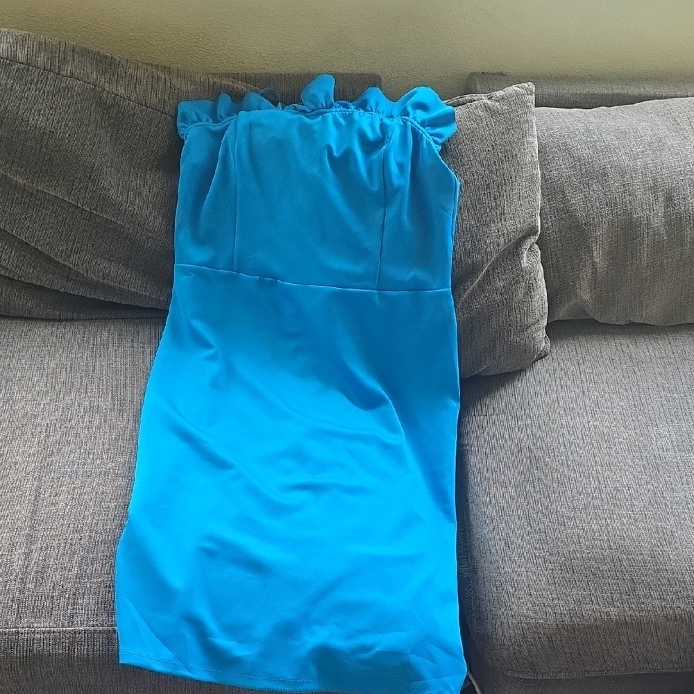 Bebe Blue Strapless Dress